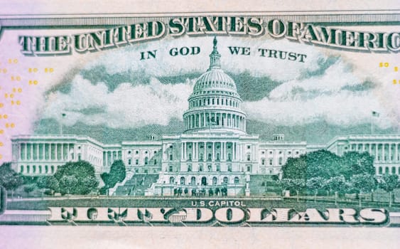 Close up shot of the US dollars note bill.