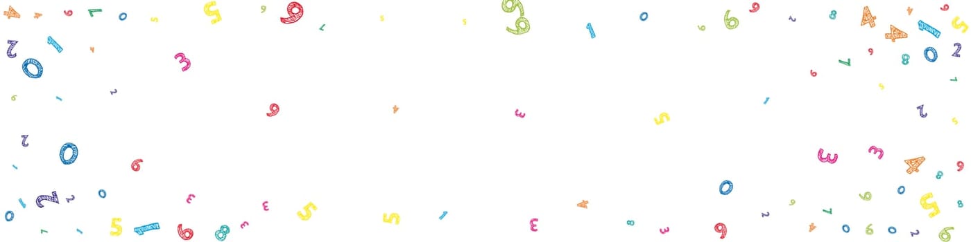 Flying latin letters. Colorful childish scattered charachters of English alphabet. Foreign languages study concept. Back to school banner .