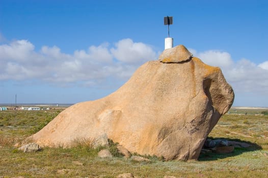 The dog stone of Hondklipbaai (dog stone bay) on the South African Atlantic coast