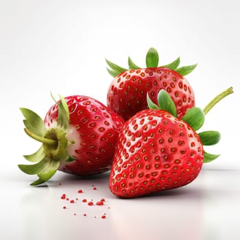 Strawberry on background. Juicy red berry, fresh and sweet. Generated AI