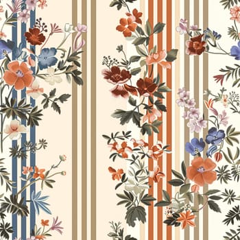 Seamless pattern, tileable floral holiday country cottage print, English countryside flowers theme for wallpaper, gift wrapping paper, scrapbook, fabric and product design inspiration