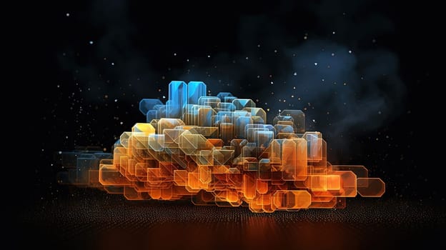 Cloud shaped technology abstraction. Connection and data storage concept. Generated AI