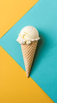 Ice cream colourful summer treat, sweet dessert in summertime, holiday food idea