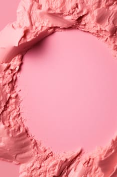 Beauty pink make-up powder product texture as abstract makeup cosmetic background, crushed cosmetics, post-processed, generative ai