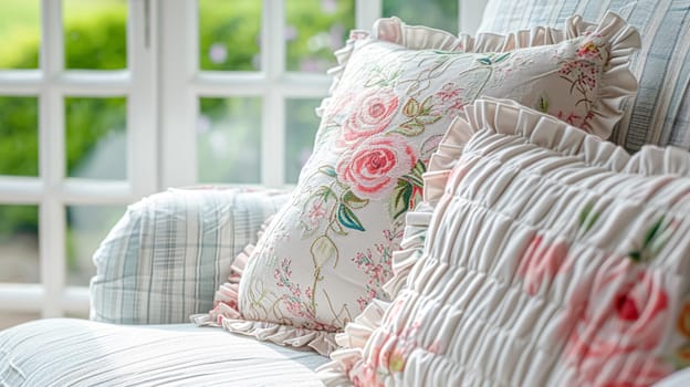 Cottage conservatory room decor, interior design and house improvement, garden furniture with sofa and home decor, English country house