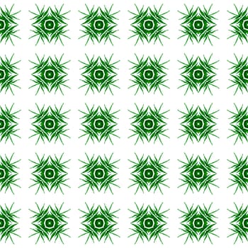 Mosaic seamless pattern. Green flawless boho chic summer design. Hand drawn green mosaic seamless border. Textile ready eminent print, swimwear fabric, wallpaper, wrapping.