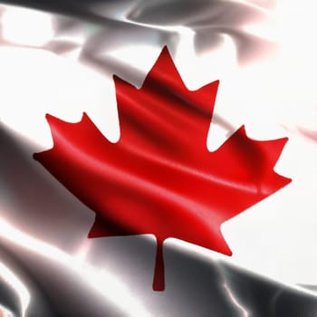 Beautiful Canadian flag flying in the outdoor. Canadian flag waving on the wind, unfiltered and natural lighting, good for multimedia online content creation