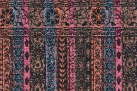 Nepalese textile background. Woven ethnic fabric