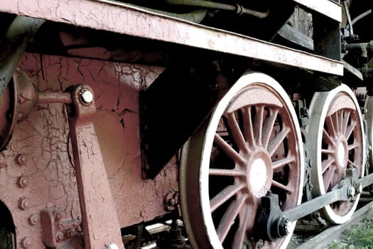 Details of mechanical parts, wheels and equipment of the train.