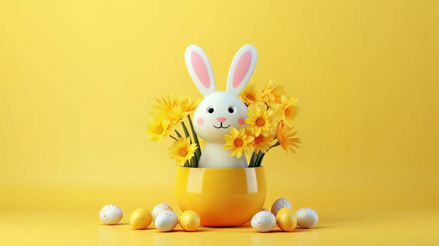 Happy Easter background with Easter eggs. High quality photo