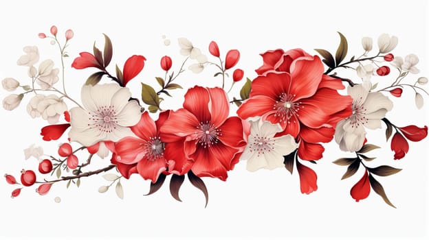 Beautiful flowers in chinese style. Ai art . High quality photo