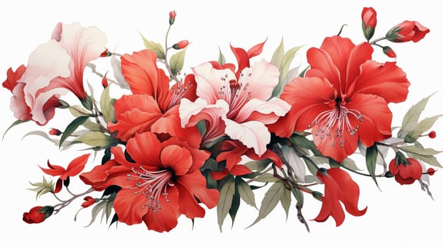 Beautiful flowers in chinese style. Ai art . High quality photo