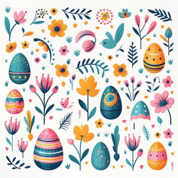 Happy Easter background with Easter eggs. High quality photo