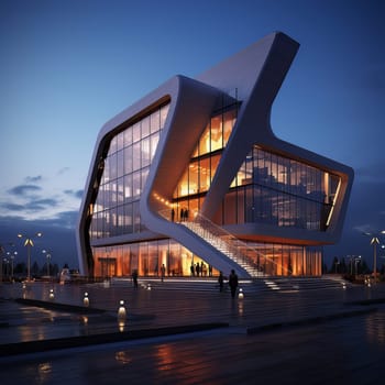 Modern architecture building. Al generated art. High quality photo