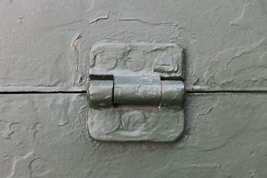 Protective artillery shield. ..Armor with doors and a hinge. Board of military equipment.