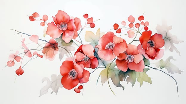 Beautiful flowers in chinese style. Ai art . High quality photo