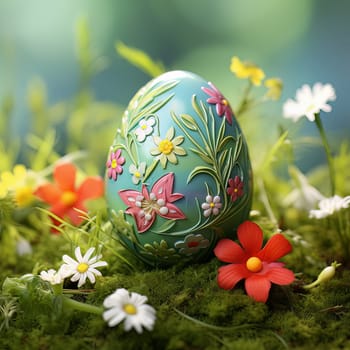 Happy Easter background with Easter eggs. High quality photo