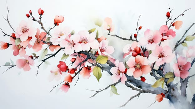 Beautiful flowers in chinese style. Ai art . High quality photo