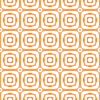 Mosaic seamless pattern. Orange terrific boho chic summer design. Hand drawn green mosaic seamless border. Textile ready Actual print, swimwear fabric, wallpaper, wrapping.
