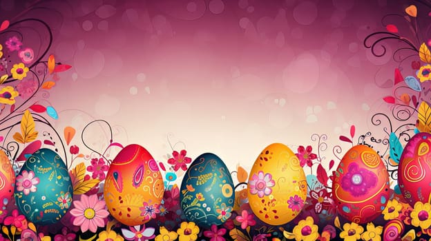 Happy Easter background with Easter eggs. High quality photo