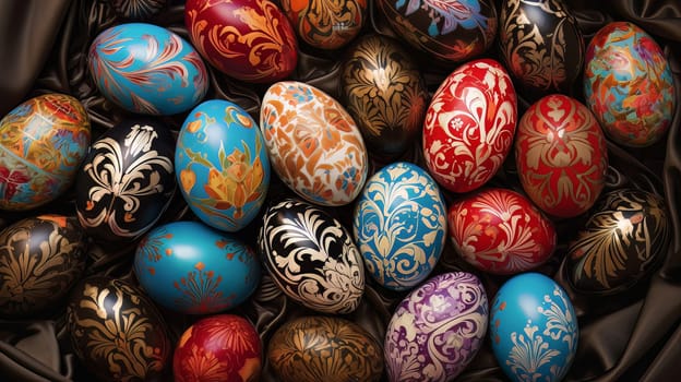 Happy Easter background with Easter eggs. High quality photo