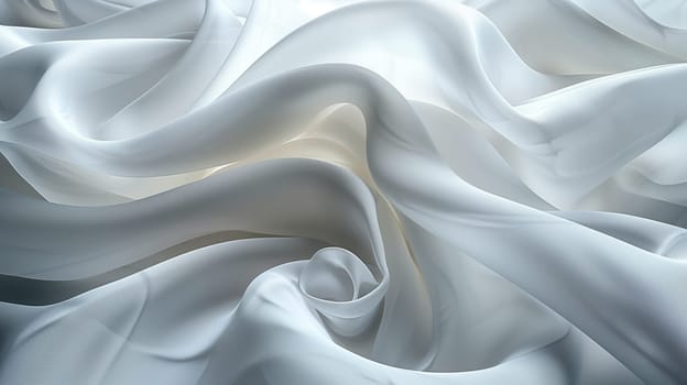 A close-up photograph of white fabric draped and folded, revealing soft, natural light reflecting off its surface. The image showcases the delicate texture of the material and the ethereal nature of light.