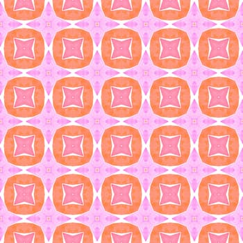 Textile ready bewitching print, swimwear fabric, wallpaper, wrapping. Orange great boho chic summer design. Repeating striped hand drawn border. Striped hand drawn design.