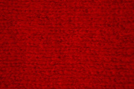 Knitted Wool. Vintage Woven Design. Cotton Jacquard Xmas Background. Structure Knitted Fabric. Red Closeup Thread. Nordic Christmas Carpet. Detail Decor Garment. Weave Abstract Wool.