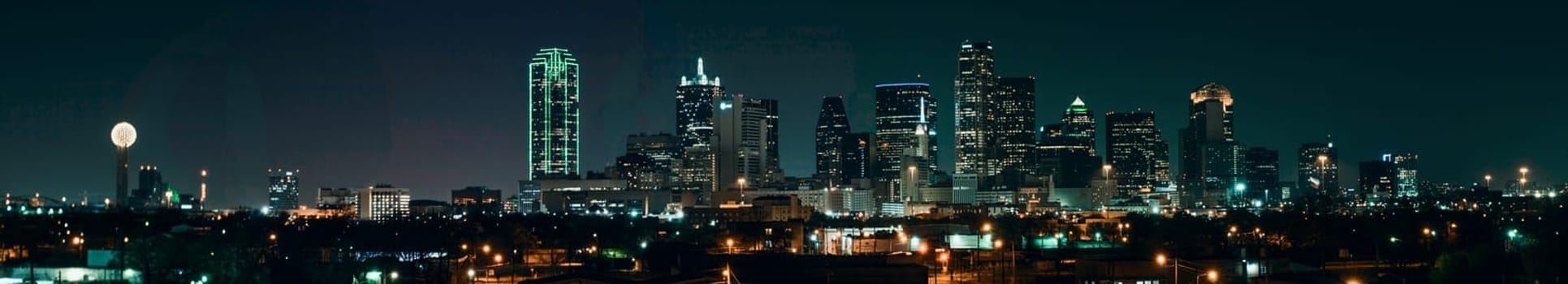 Night View of the Skyline of Dallas, Texas