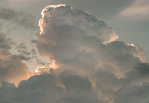 Amazing clouds like a heaven for background wallpaper and texture. The sky is being covered with fluffy white clouds, Concept idea of Imaginative clouds nature, Nature abstract composition, Space for text, Selective focus.