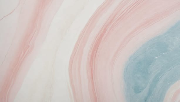A delicate abstract watercolor painting showcases a subtle blend of pink and blue hues, creating a soft, flowing pattern. The pale colors swirl and blend together, creating a sense of peace and tranquility. The design is reminiscent of a gentle breeze or a serene ocean wave.