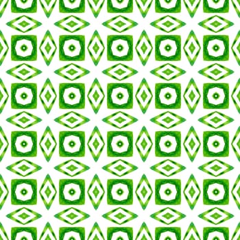 Mosaic seamless pattern. Green breathtaking boho chic summer design. Hand drawn green mosaic seamless border. Textile ready dazzling print, swimwear fabric, wallpaper, wrapping.
