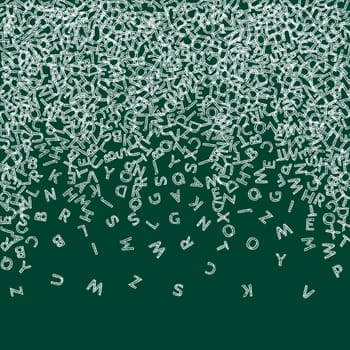 Scattered letters of latin alphabet. Colorful childish floating characters of English language. Foreign languages study concept. Back to school banner .