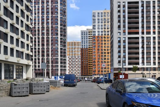 Novoivanovskoe, Russia - 8 June. 2024. Innovation Residential complex of a construction company Granel