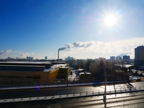 The thermal power plant near by big city. Thermal Power Plants