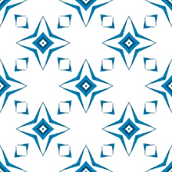 Textile ready dazzling print, swimwear fabric, wallpaper, wrapping. Blue magnetic boho chic summer design. Exotic seamless pattern. Summer exotic seamless border.
