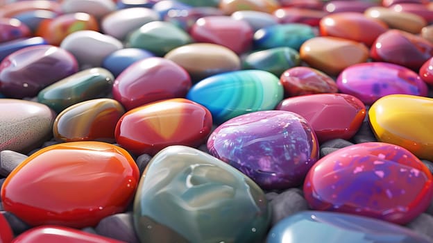 colored stones, nature Generative AI,