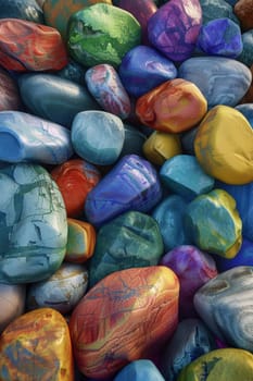 colored stones, nature Generative AI,