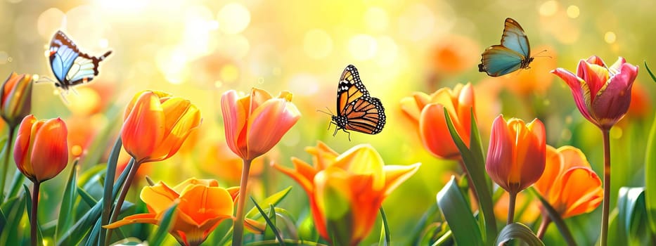 Swallowtail Butterfly on purple flower, nature, Generative AI,