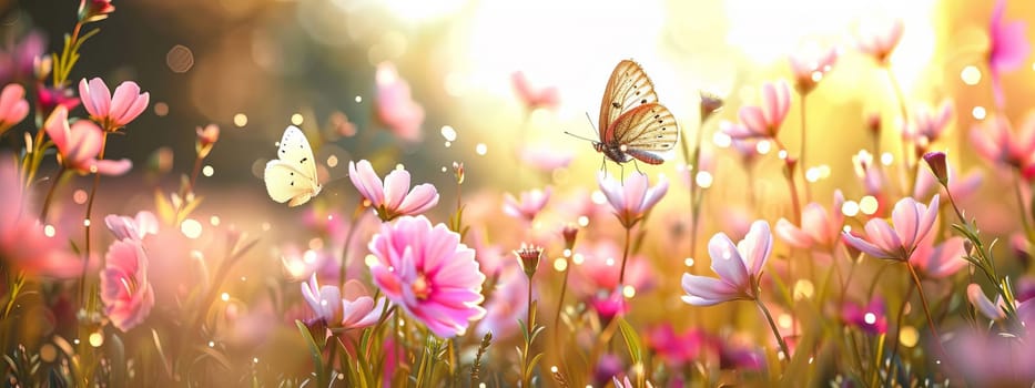 Swallowtail Butterfly on purple flower, nature, Generative AI,