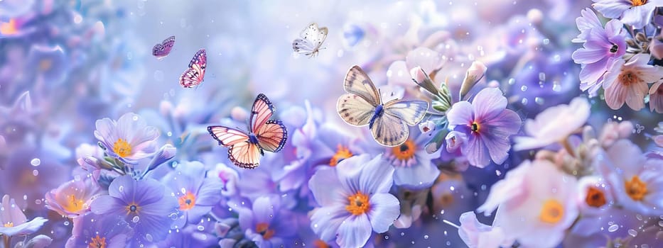 Swallowtail Butterfly on purple flower, nature, Generative AI,