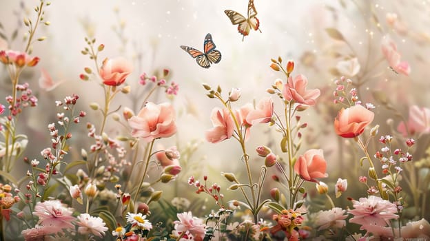Swallowtail Butterfly on purple flower, nature, Generative AI,