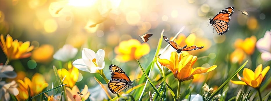 Swallowtail Butterfly on purple flower, nature, Generative AI,