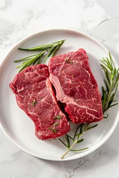 fresh steak on a plate, food Generative AI,