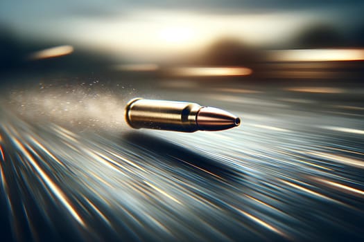 a flying projectile, blurred in motion.