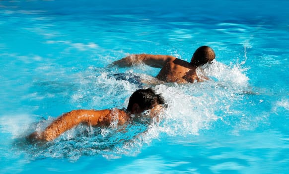 men compete swim in the water, swimming, sports