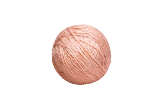 skein of wool thread isolated on white, manual labor
