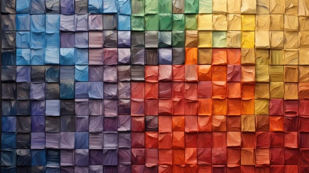 Eye-Catching Vibrant 3D Wooden Mosaic Wall Art Background for Websites and Blogs.