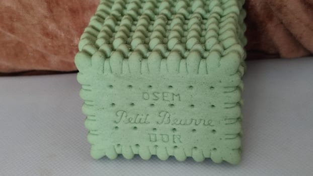 04 July 2024 Beer-Sheva Israel, Osem Company, green cookies Ptit Beurre, dessert, sweets, confectionery. High quality photo