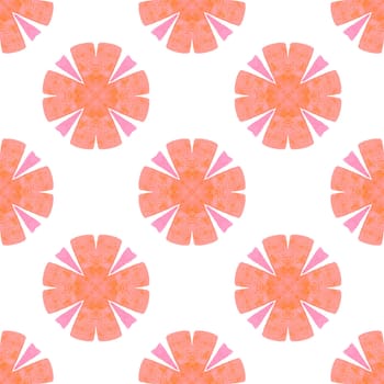 Tropical seamless pattern. Orange shapely boho chic summer design. Hand drawn tropical seamless border. Textile ready optimal print, swimwear fabric, wallpaper, wrapping.